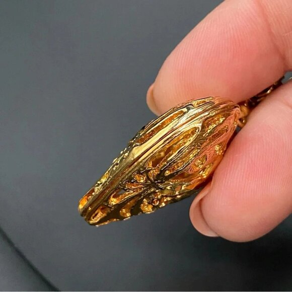 Puffy Heart Vintage 10k Gold Plated Chunky Necklace - Picture 8 of 15